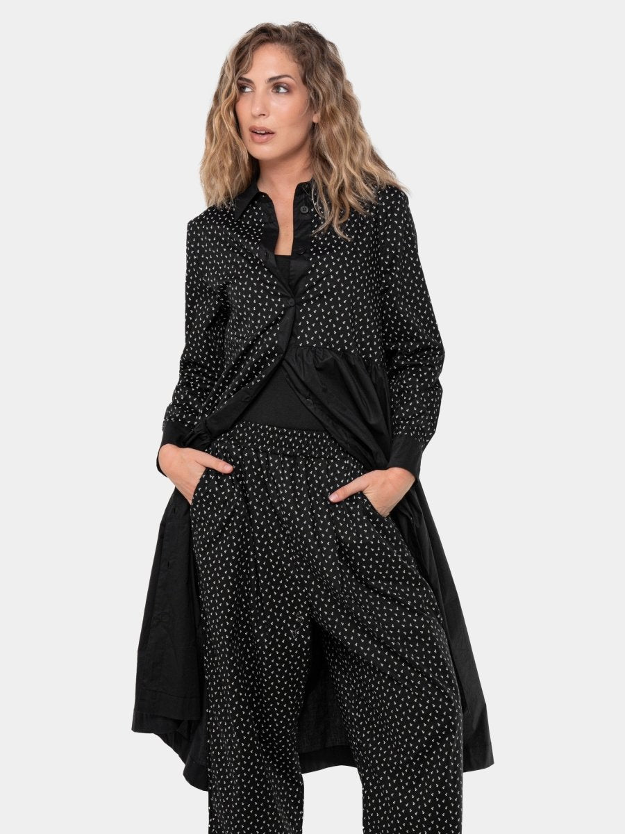 Cotton Mixed Print Shirtdress