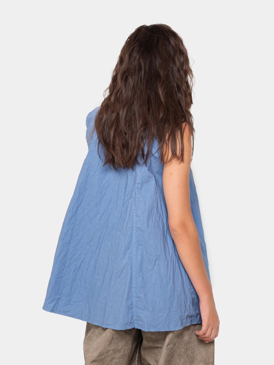 Crinkled A-Line Button Down Tank