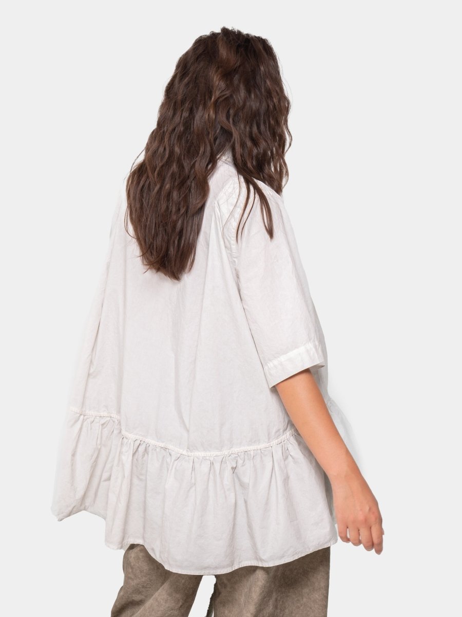 Crinkled Blouse with Ruche