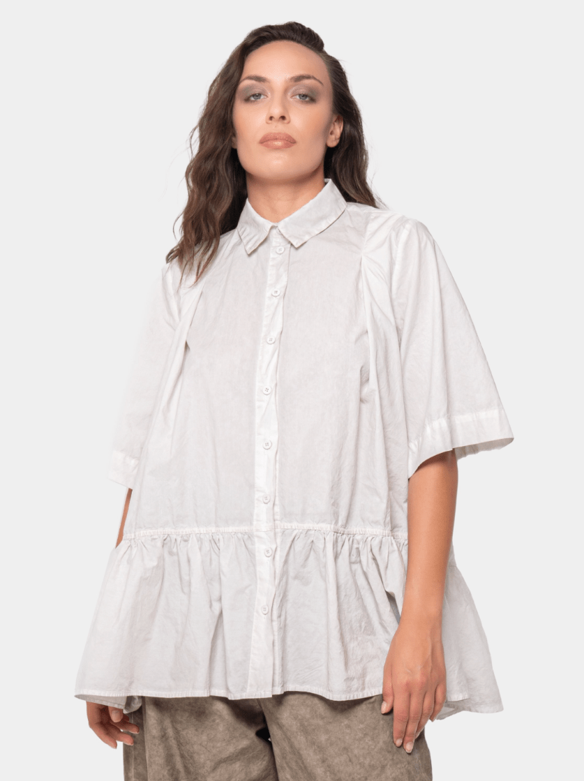Crinkled Blouse with Ruche