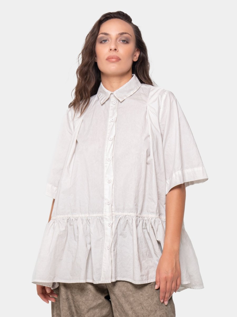 Crinkled Blouse with Ruche