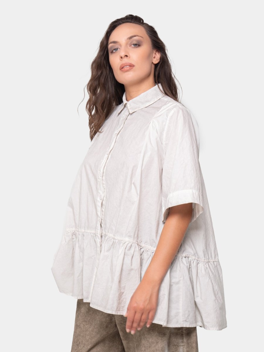 Crinkled Blouse with Ruche