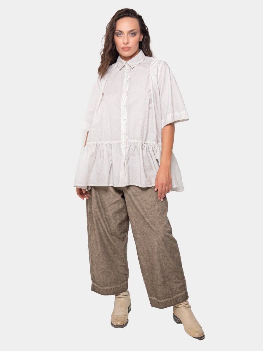 Crinkled Blouse with Ruche