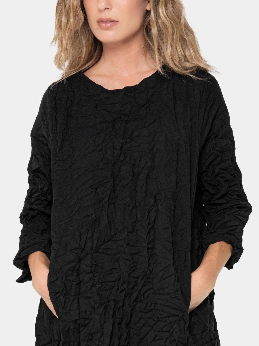 Crinkled Hip Slit Tunic