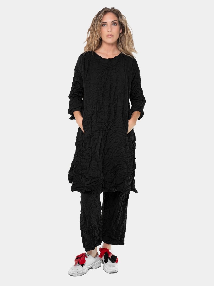 Crinkled Hip Slit Tunic
