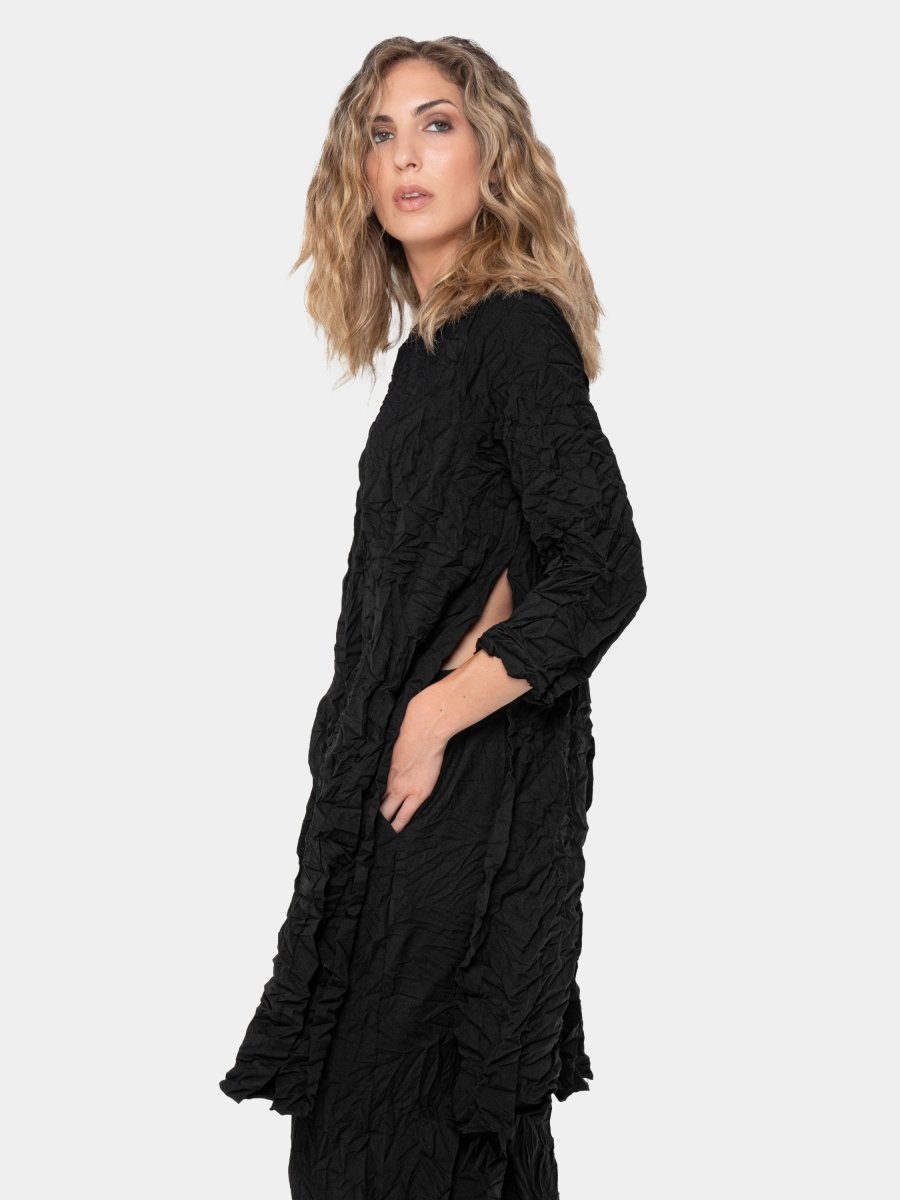 Crinkled Hip Slit Tunic