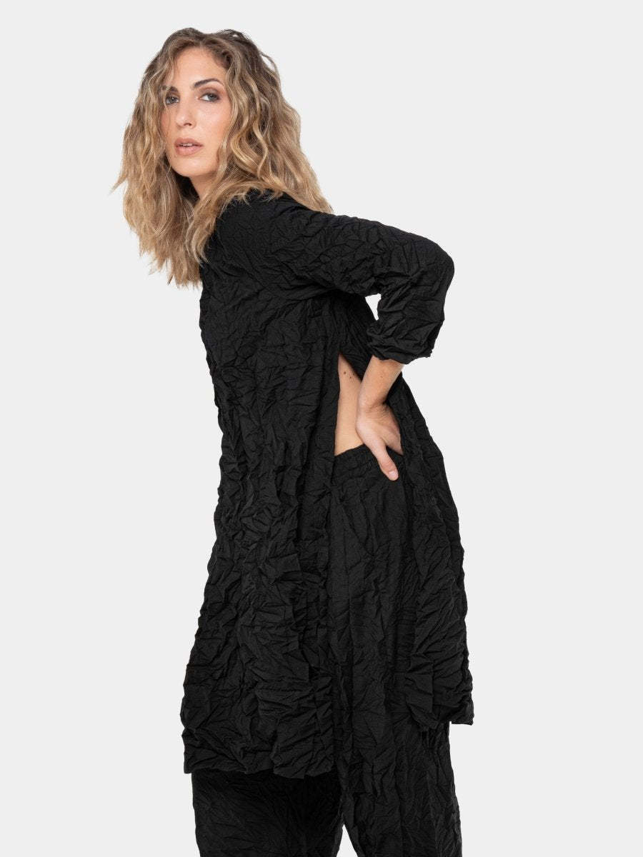 Crinkled Hip Slit Tunic