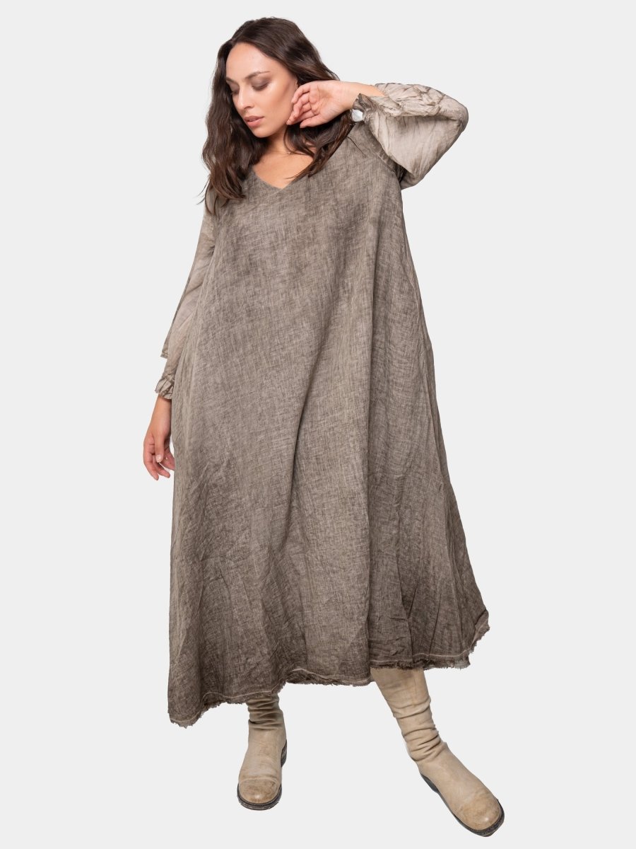 Double Layer V Neck Shift Dress