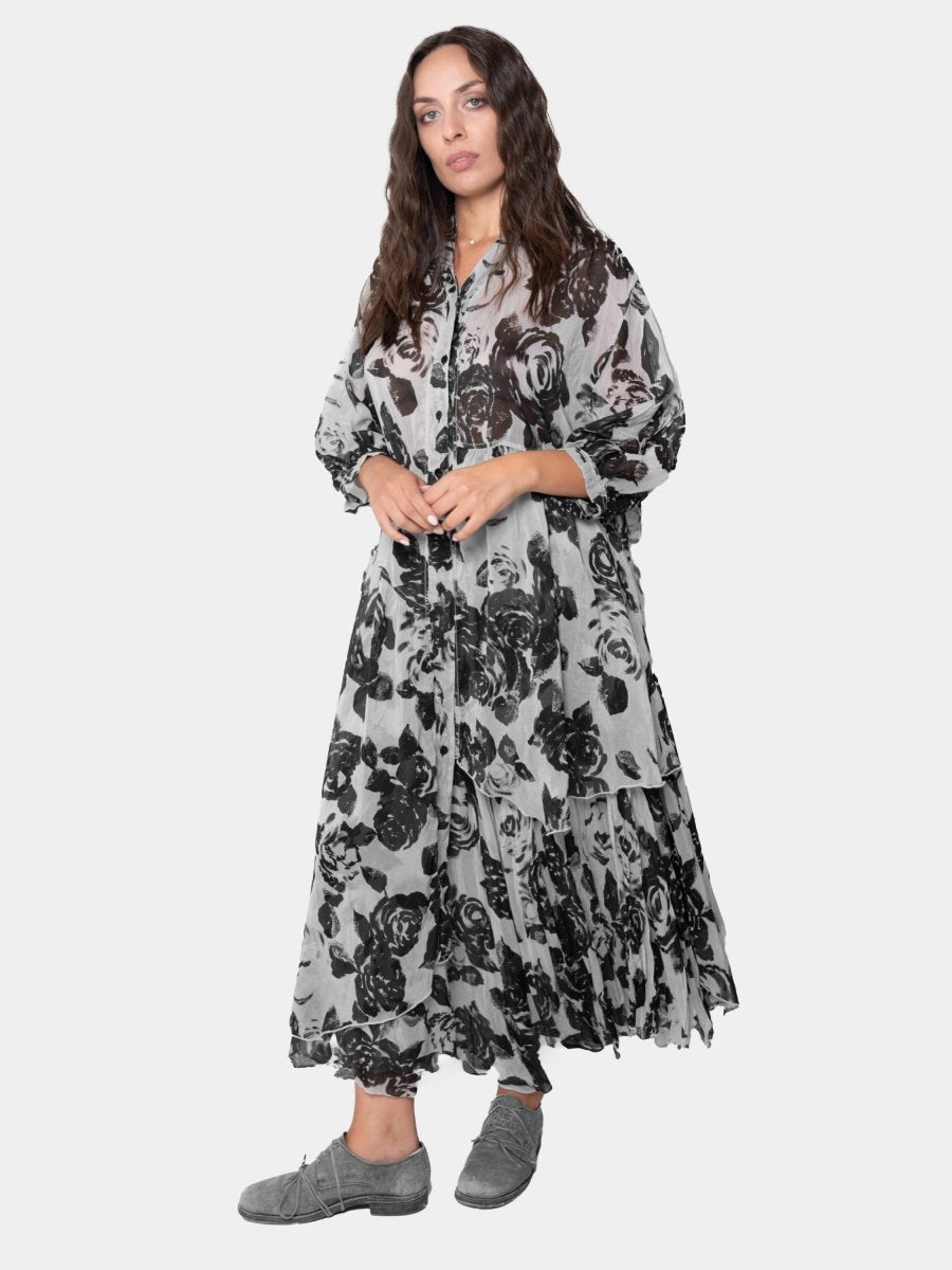 Floral Asymmetrical Shirtdress
