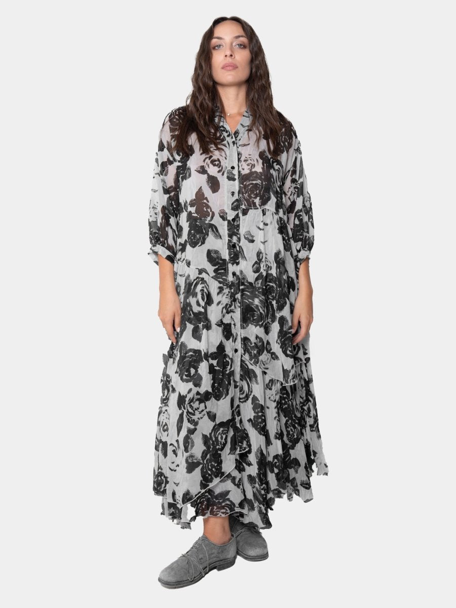 Floral Asymmetrical Shirtdress