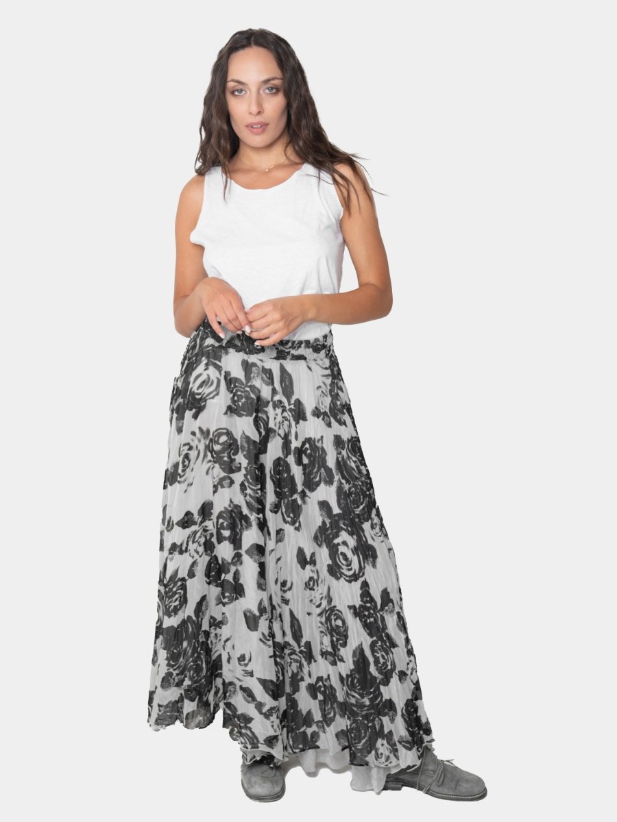 Floral Raw Edge Circle Skirt