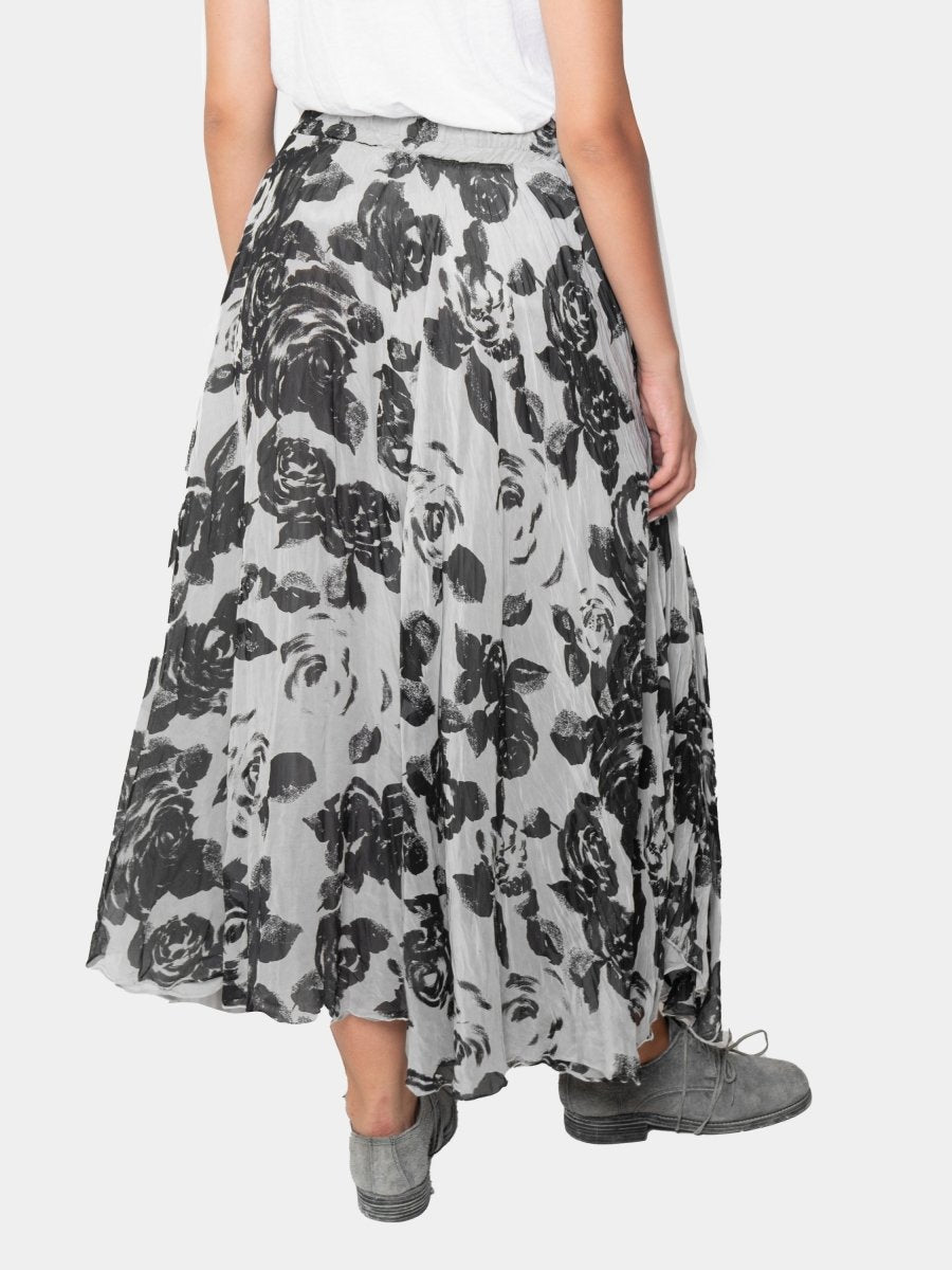 Floral Raw Edge Circle Skirt