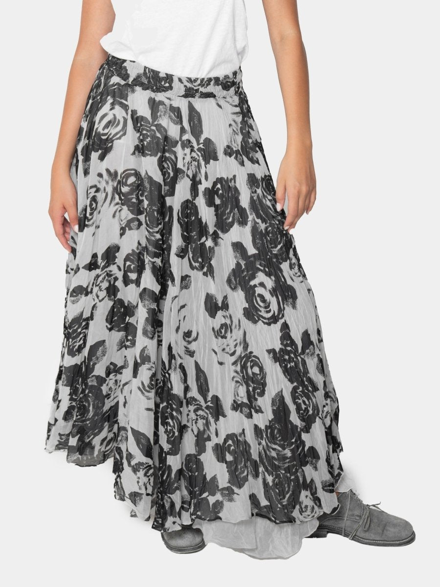 Floral Raw Edge Circle Skirt