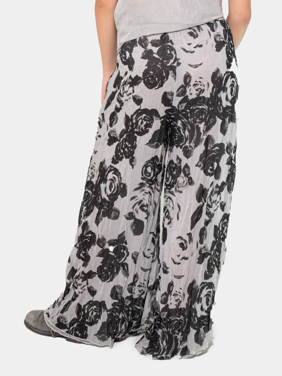 Floral Raw Edge Wide Trousers