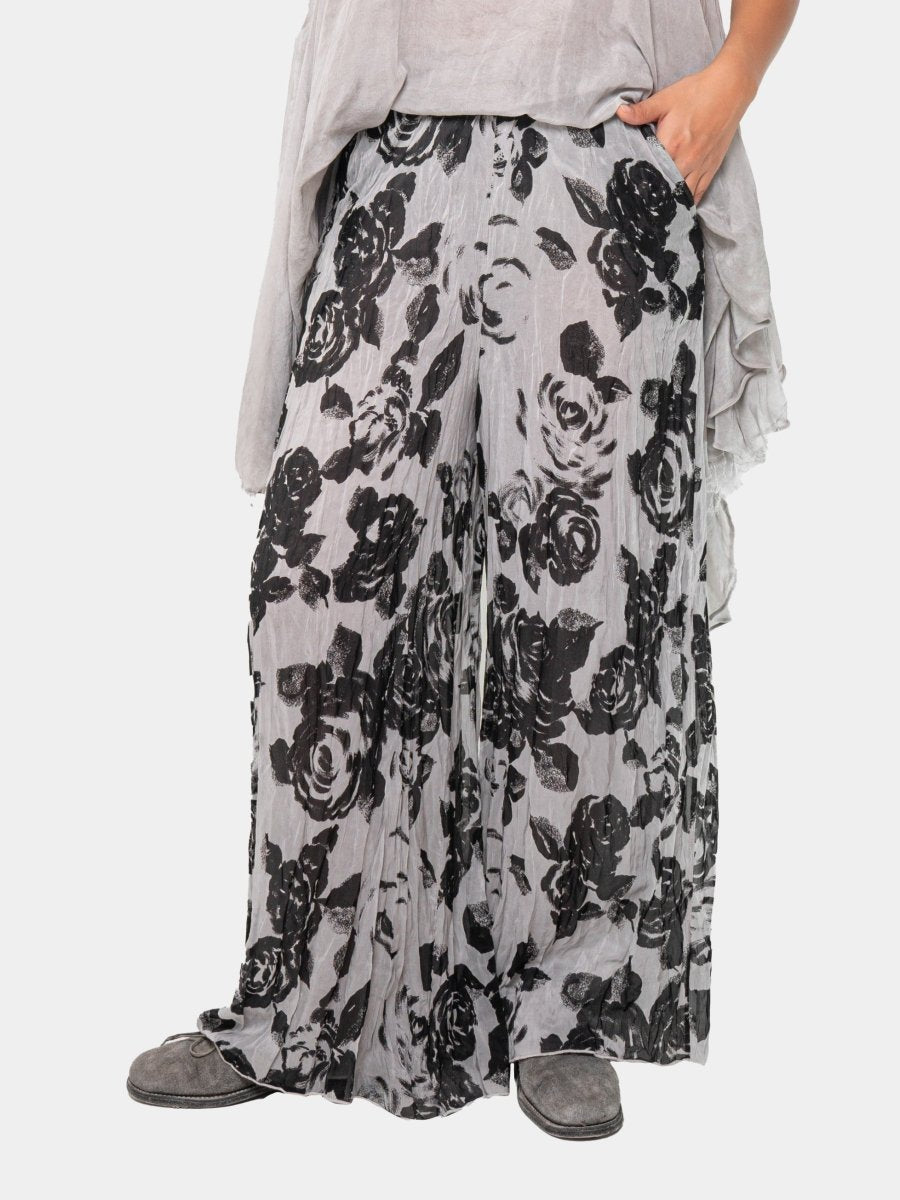 Floral Raw Edge Wide Trousers