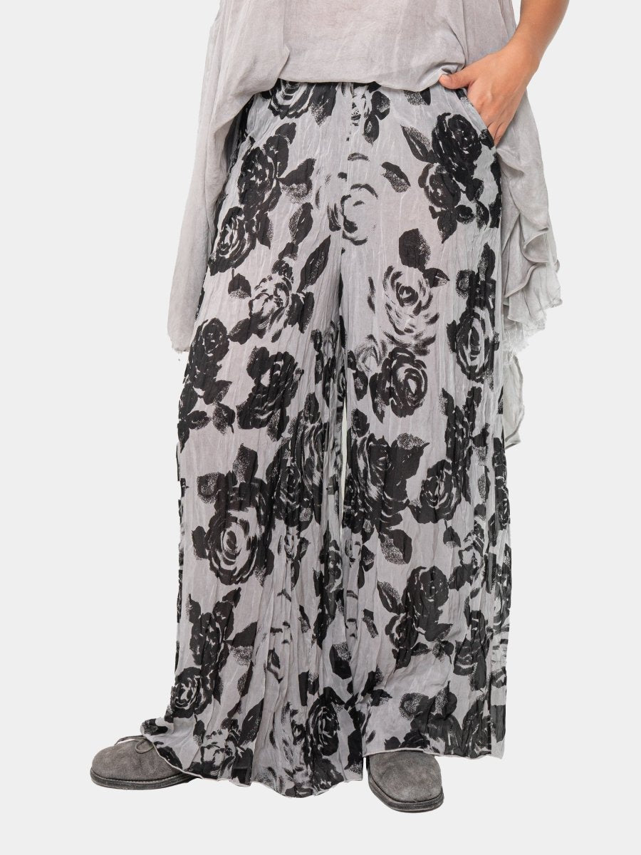 Floral Raw Edge Wide Trousers