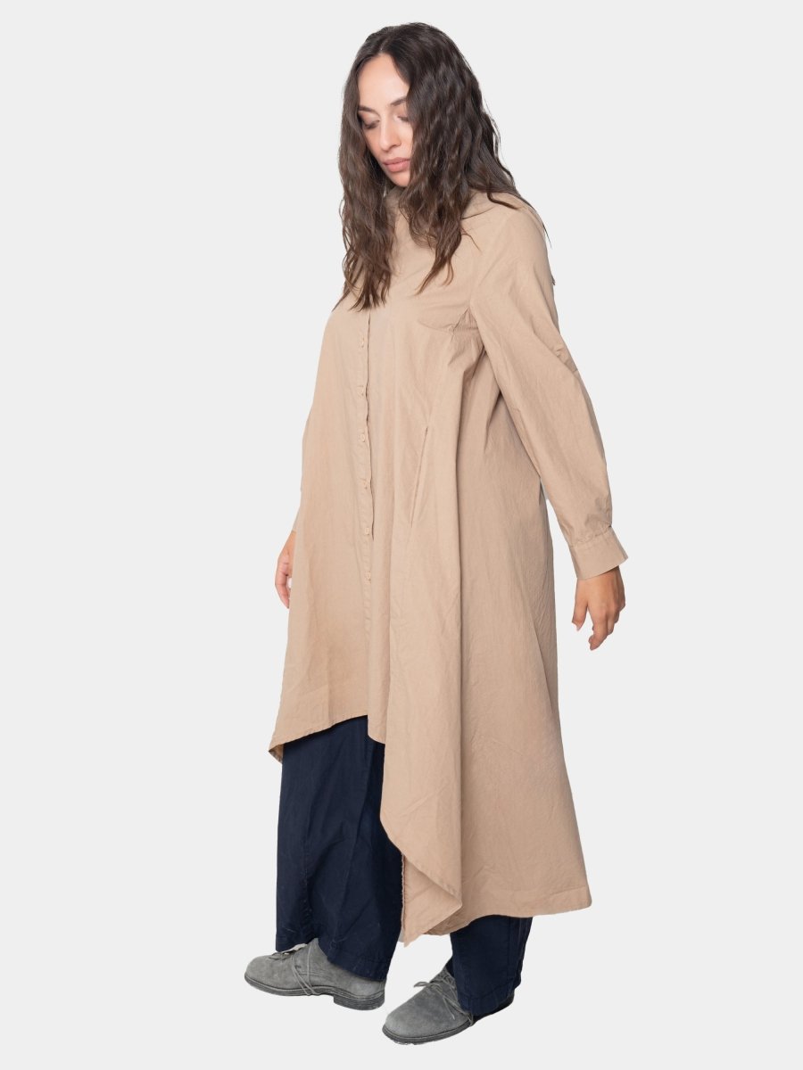 Hi-Lo Flared Shirtdress