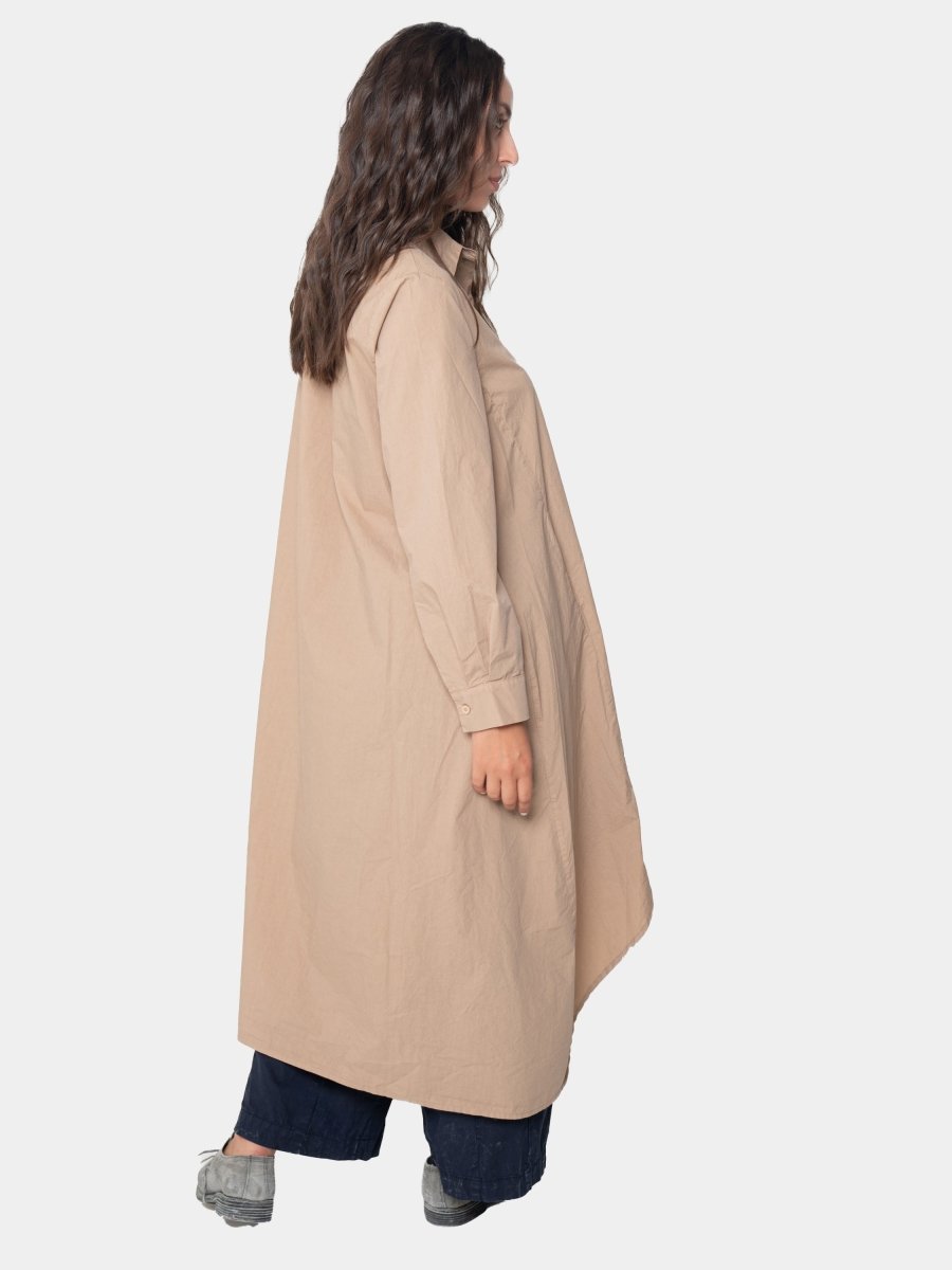 Hi-Lo Flared Shirtdress