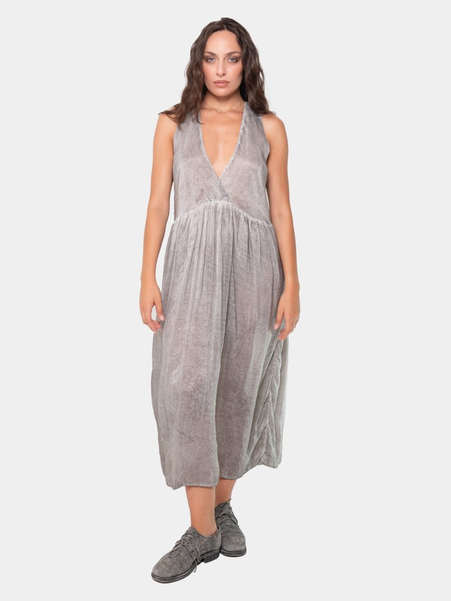 Overlap V-Neck Midi Dress