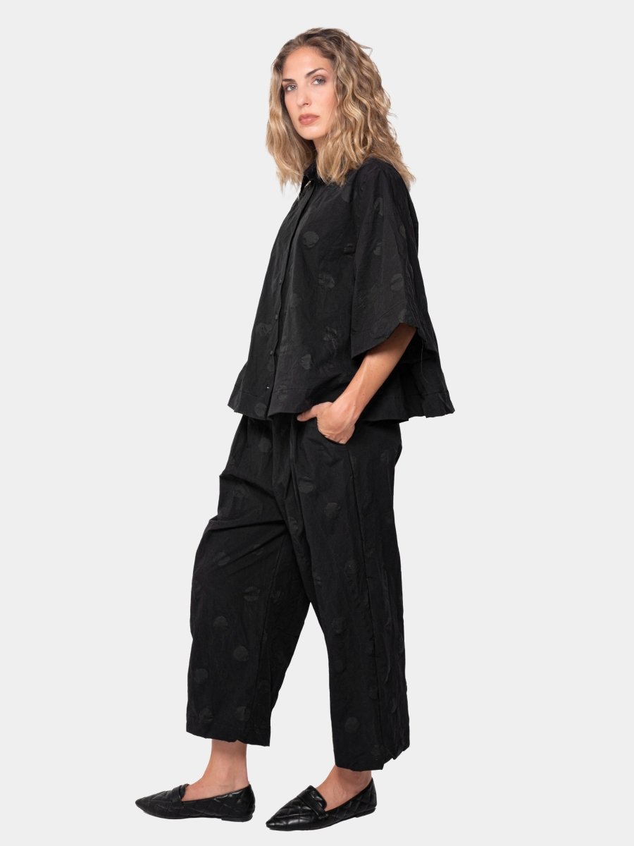 Polka Dot Wide 3/4 Sleeve Blouse