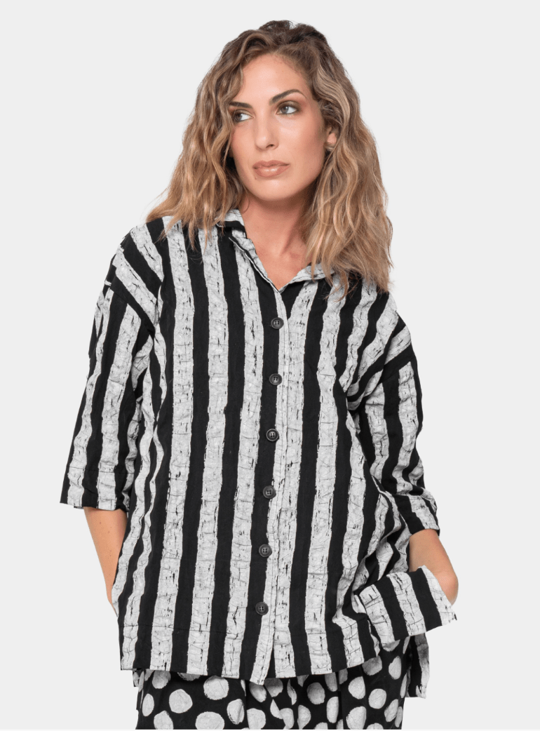 Printed Short Sleeve Button Up