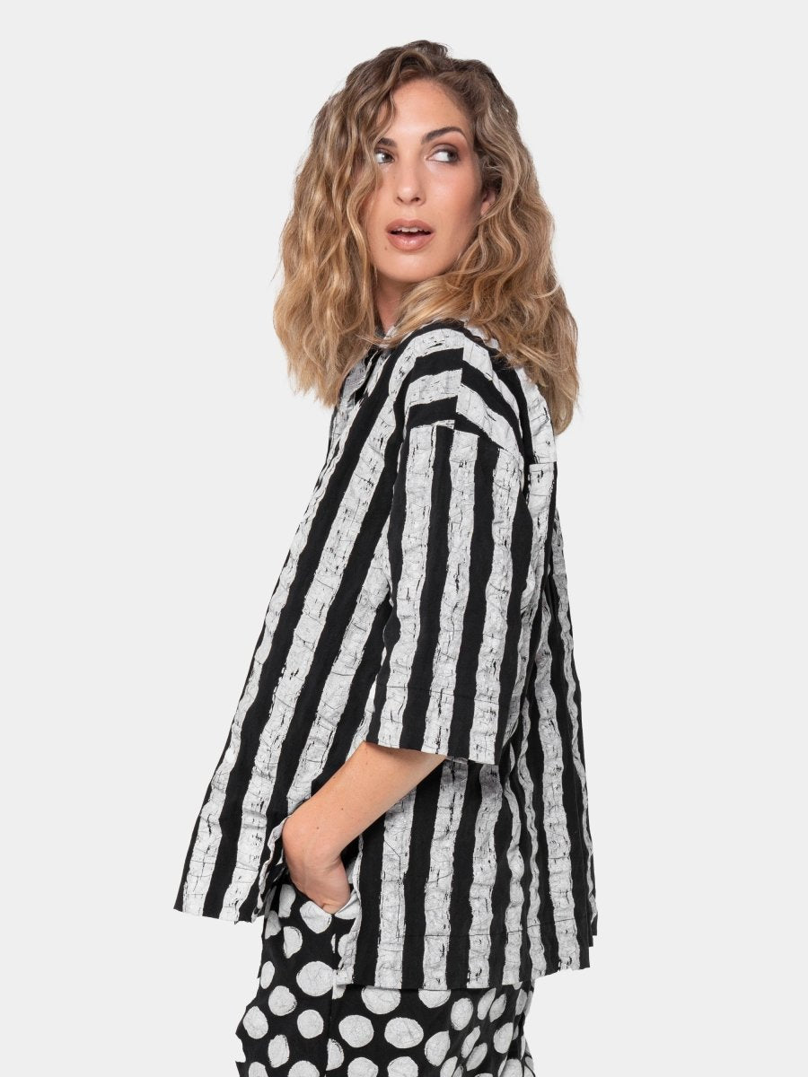 Printed Short Sleeve Button Up