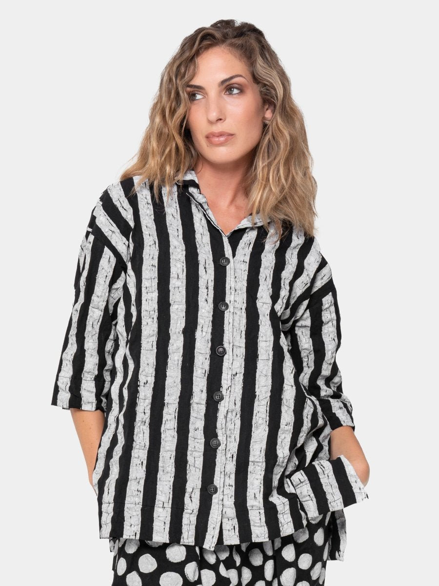 Printed Short Sleeve Button Up