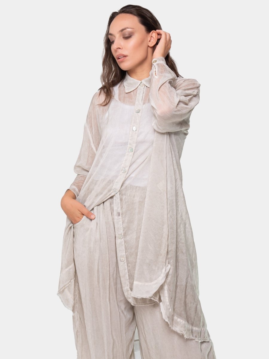 Raw Edge Shirtdress