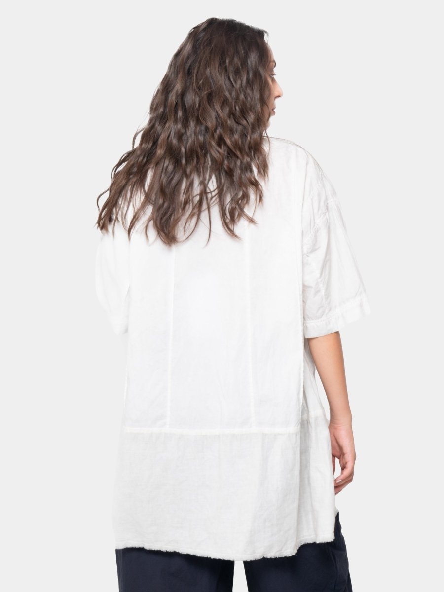 Ribbed Mixed Material Tunic