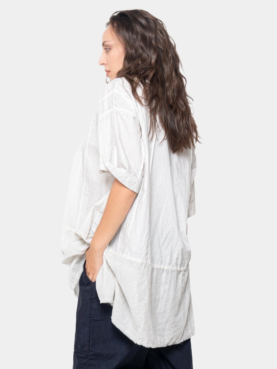Ribbed Mixed Material Tunic