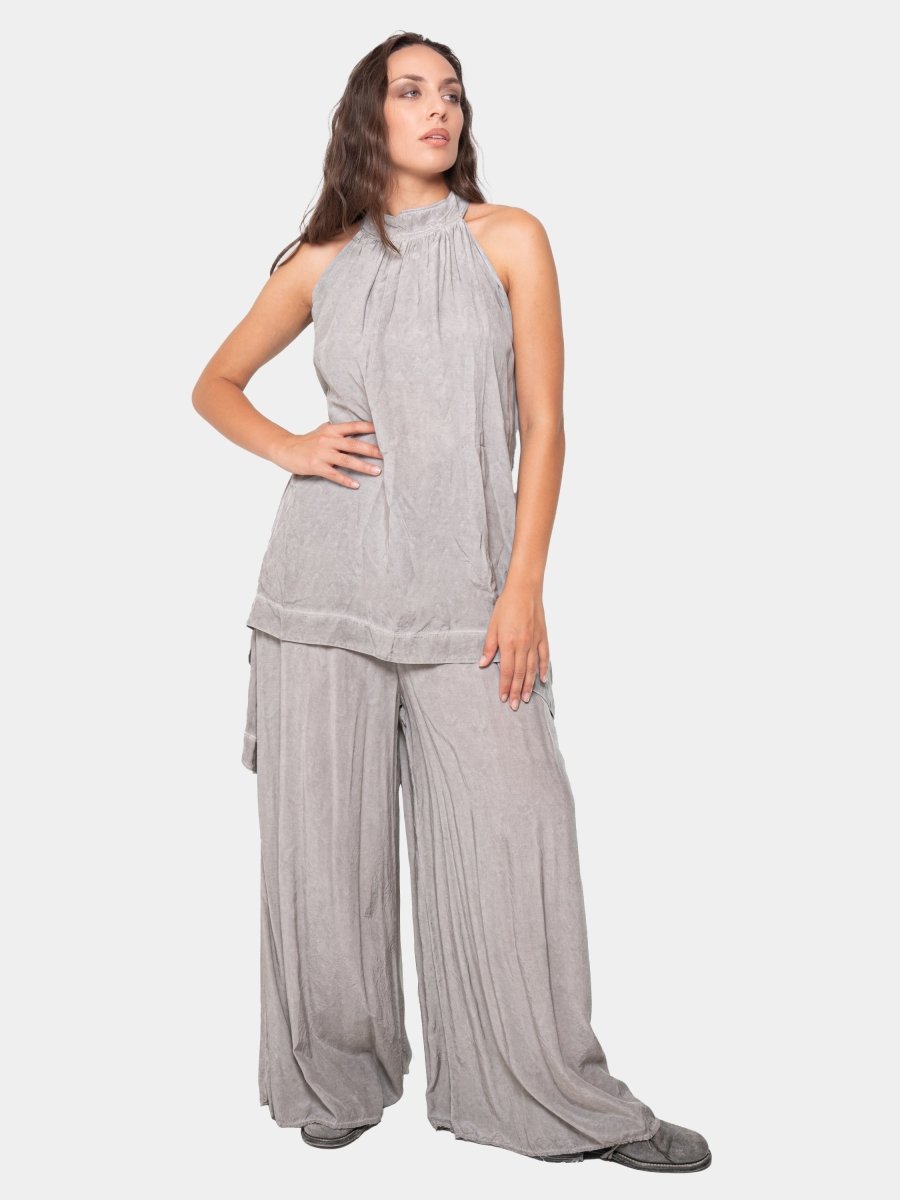 Silky Hi Low Halter Blouse