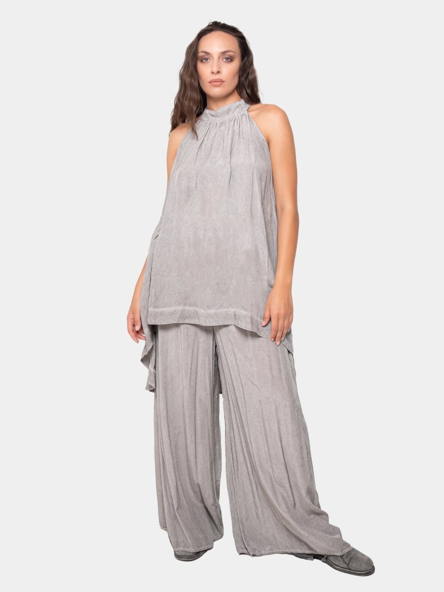 Silky Hi Low Halter Blouse