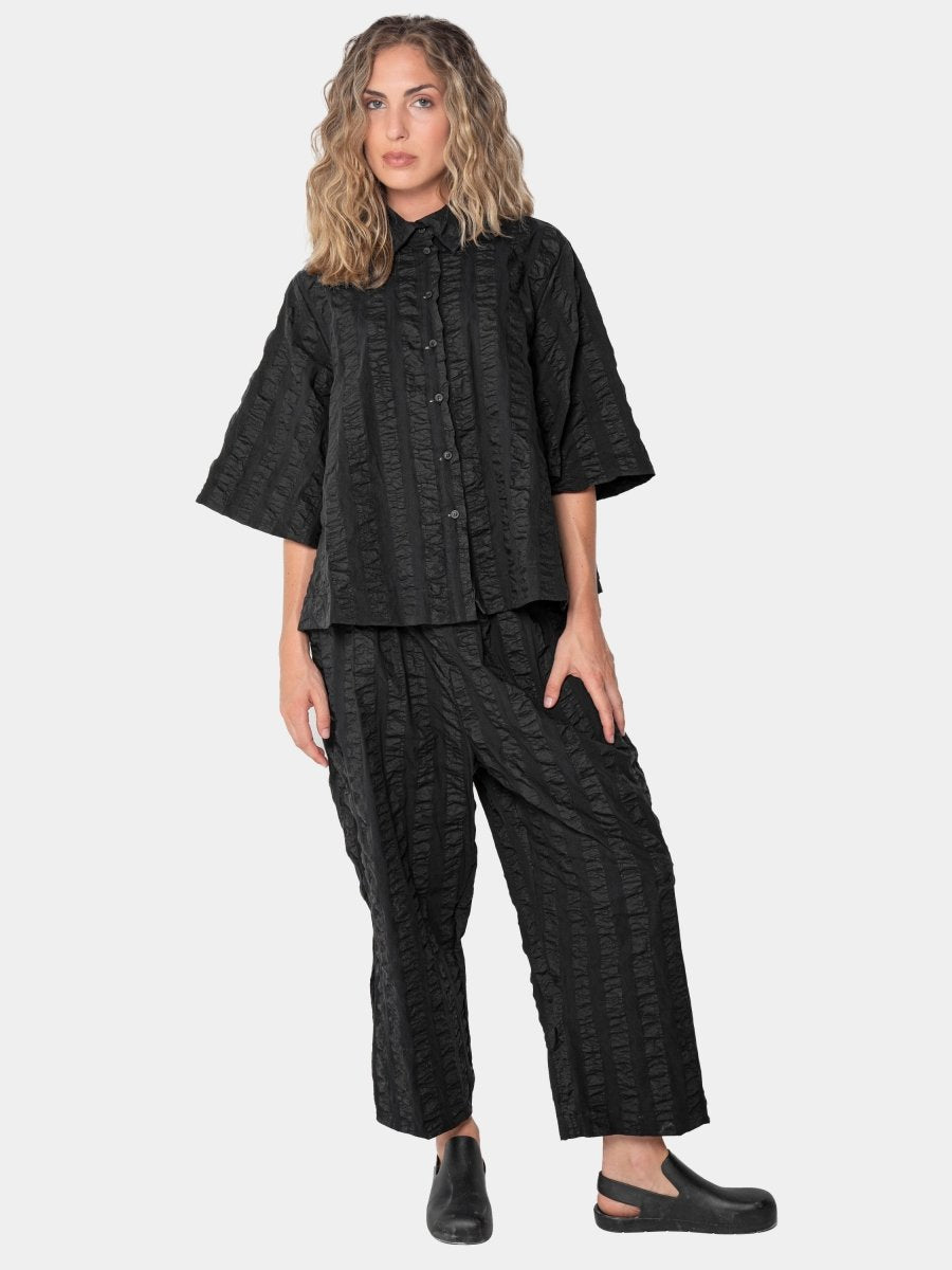 Striped Wide 3/4 Sleeve Blouse