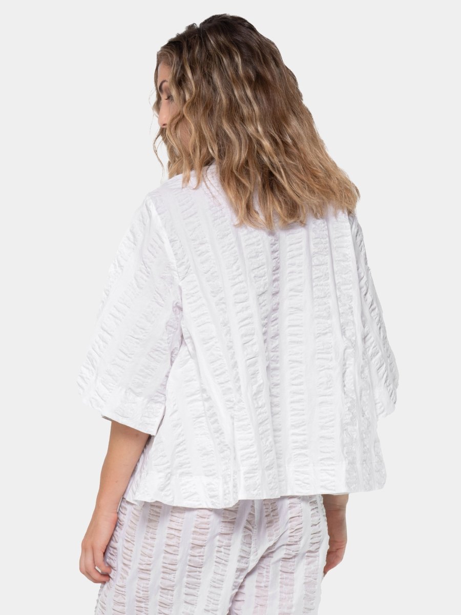 Striped Wide 3/4 Sleeve Blouse