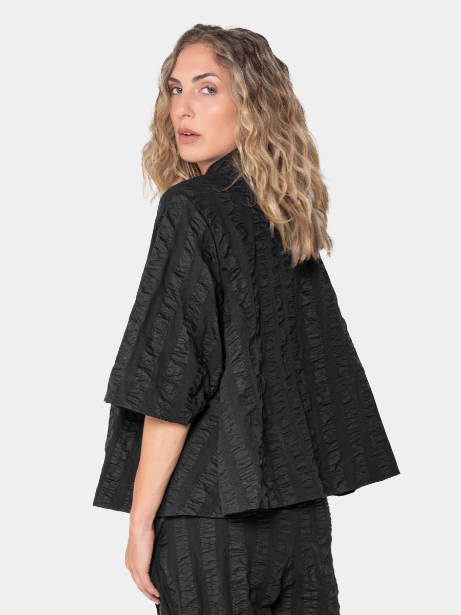 Striped Wide 3/4 Sleeve Blouse