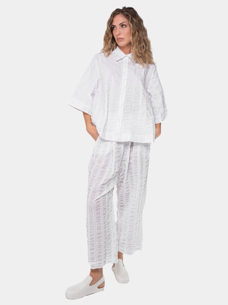 Striped Wide 3/4 Sleeve Blouse