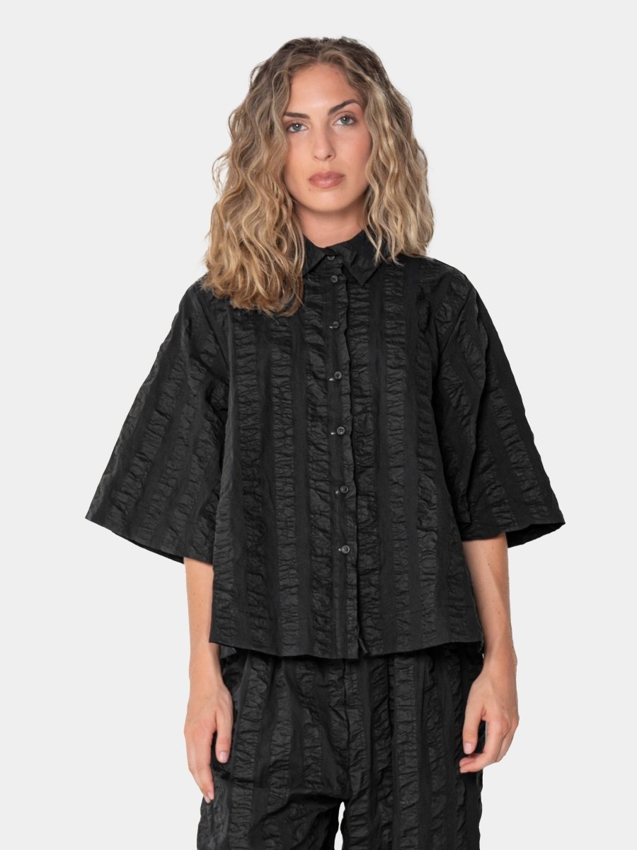 Striped Wide 3/4 Sleeve Blouse