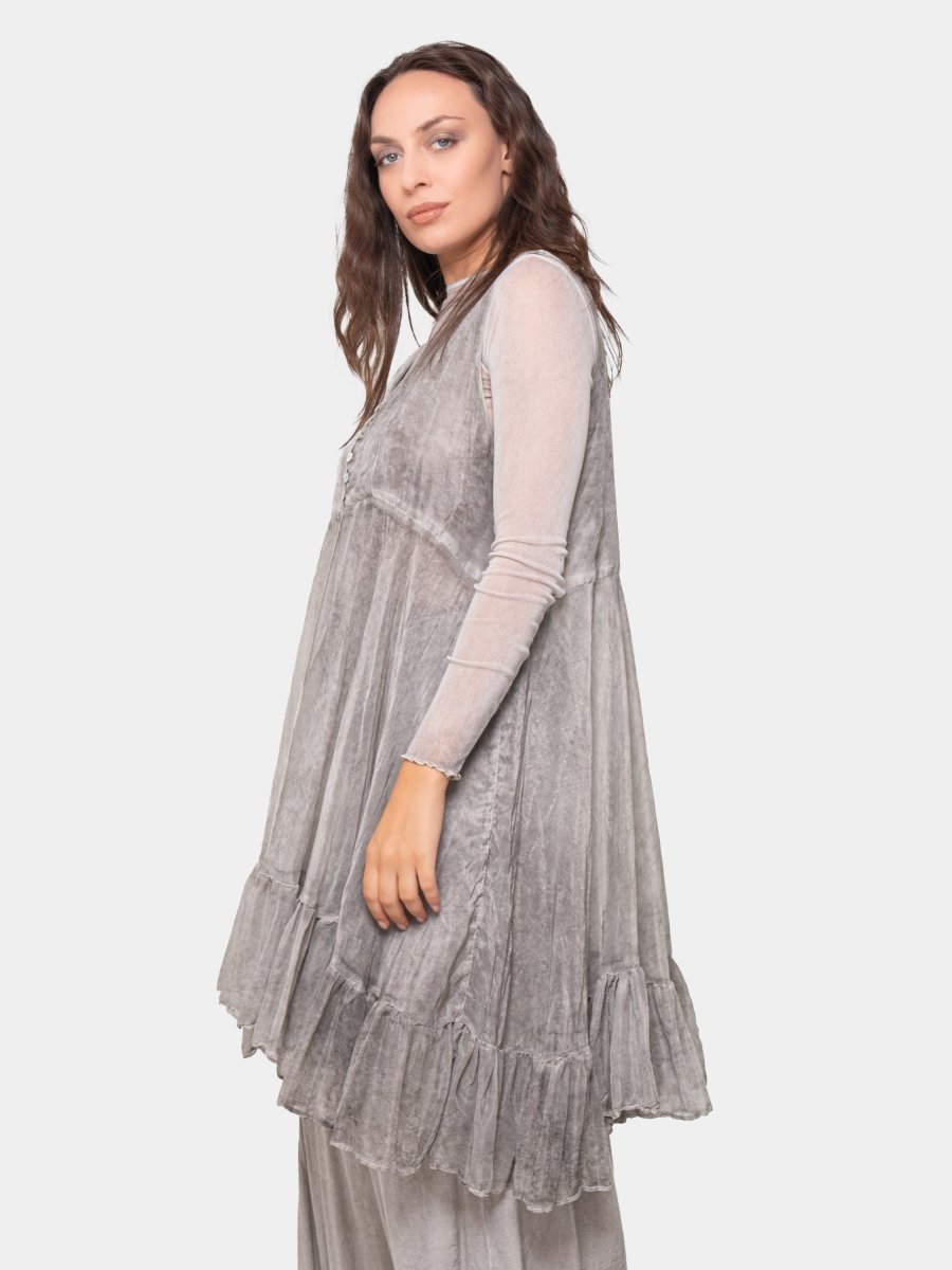 Tiered Button Down Tunic Tank