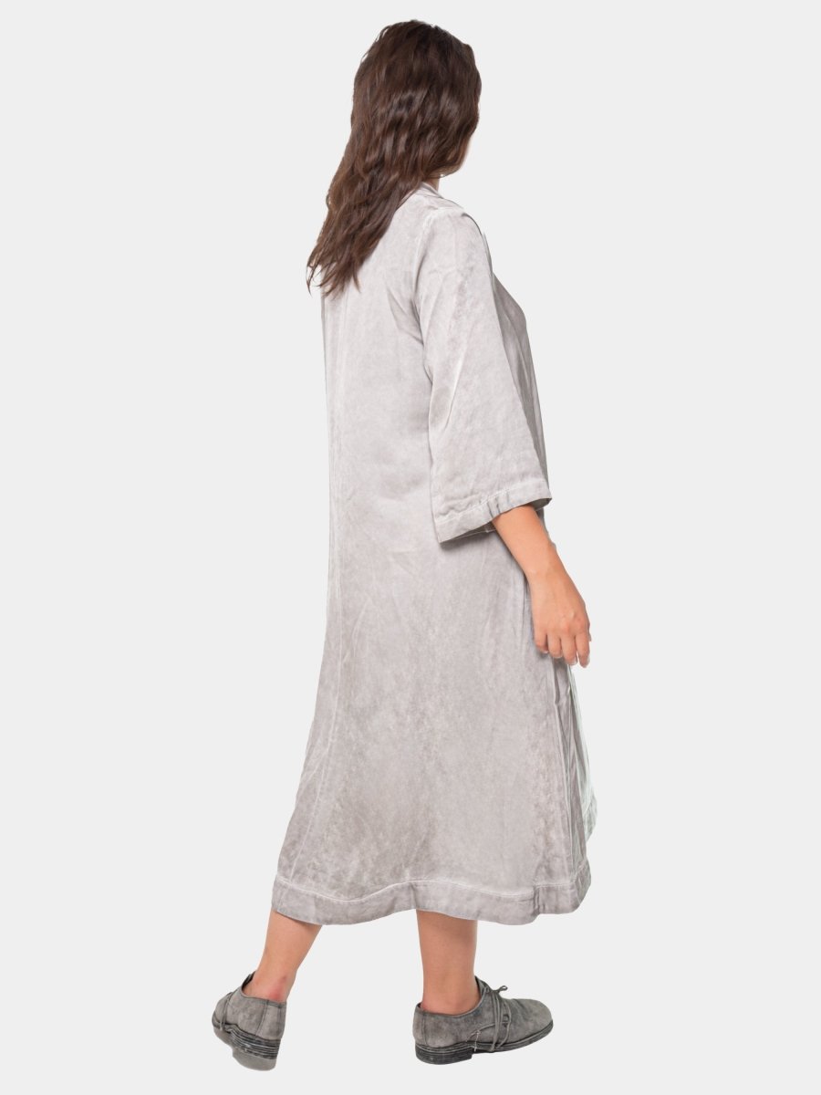 V Neck 3/4 Sleeve Midi Dress